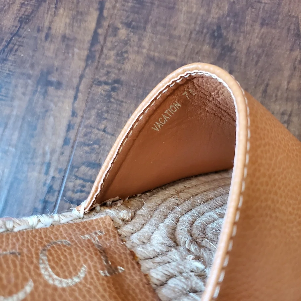 Ccocci Tan Espadrille Slides 7.5 M US Women